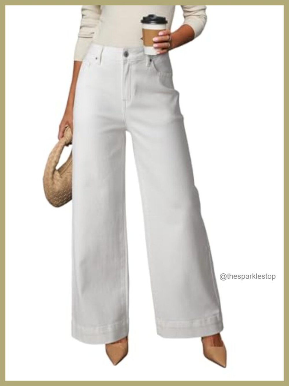 High Waisted Wide Leg Stretch Jeans Women